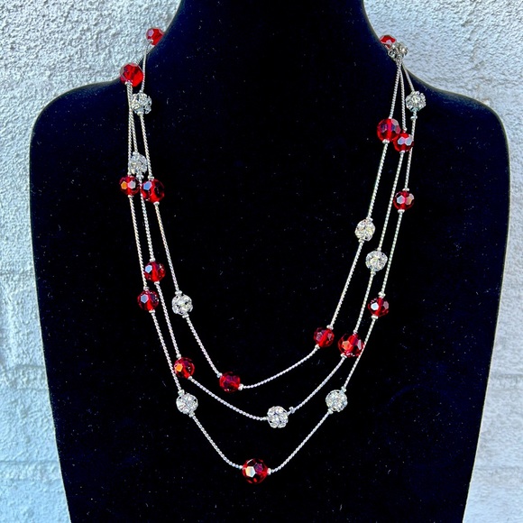 Long Strand Beaded Necklace & Earring Set - Picture 2 of 5